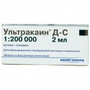 Ультракаин Д-С, р-р д/ин. 40 мг+0.005 мг/мл 2 мл №10 ампулы