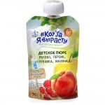 Пюре, Когда Я вырасту 90 г яблоко персик клубника малина без сахара дой-пак