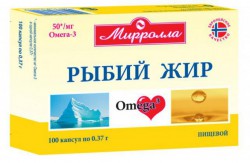 Рыбий жир Мирролла пищевой 100 шт. капс. 0.37 г