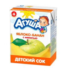 Сок Агуша яблоко банан с мякотью с 6 мес 200 мл