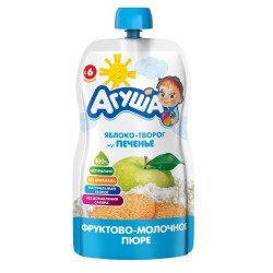 Пюре Агуша яблоко печенье творог с 6 мес 90 г