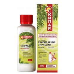 Скипар Набор терапевтический для принятия ванн НТВ-02 на основе скипидарной эмульсии + термометр и мерный стакан 200 мл белая