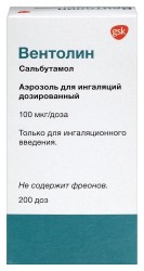 Вентолин аэр. д/ингал. дозир. 100 мкг/доза 200 доз 1 шт.